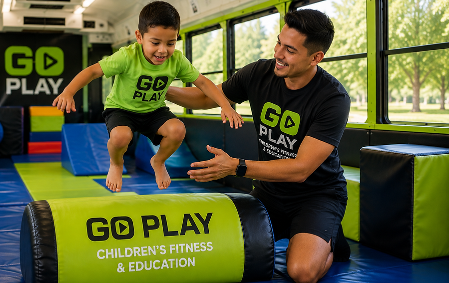 A Go Play coach encouraging a child